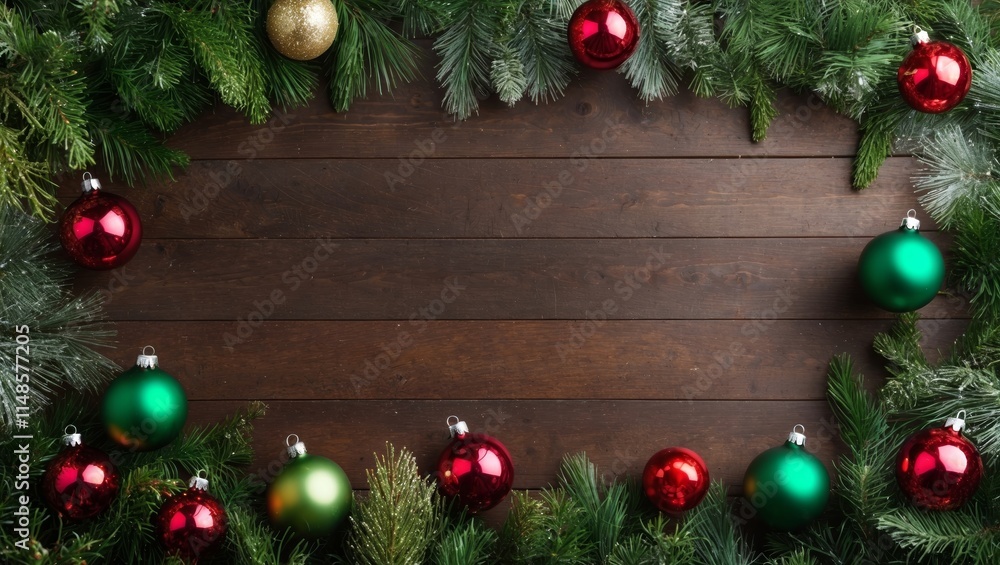Green christmas background with festive holiday atmosphere Green christmas background with festive holiday atmosphere