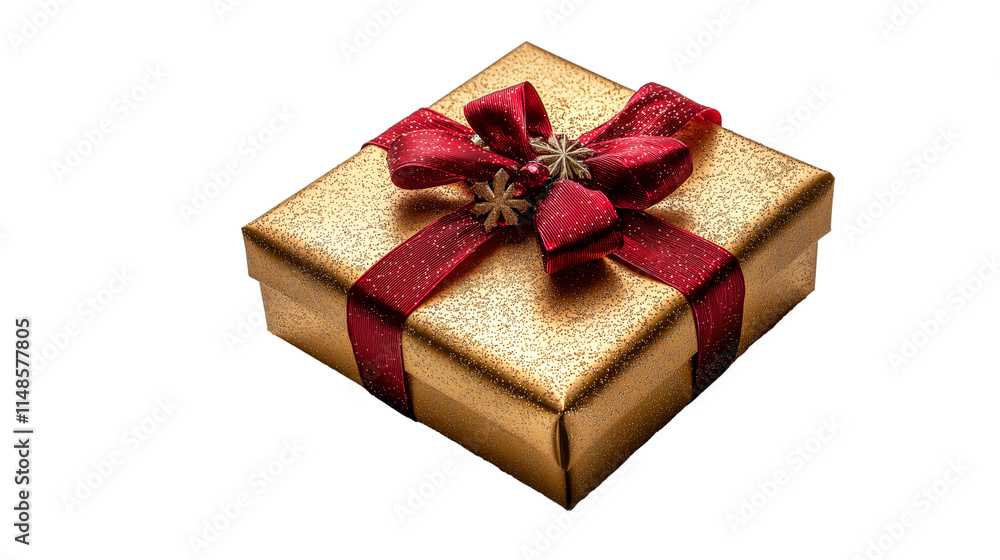 Elegant beige gift box tied with a luxurious red ribbon, perfect for festive gifting Elegant beige gift box tied with a luxurious red ribbon, perfect for festive gifting
