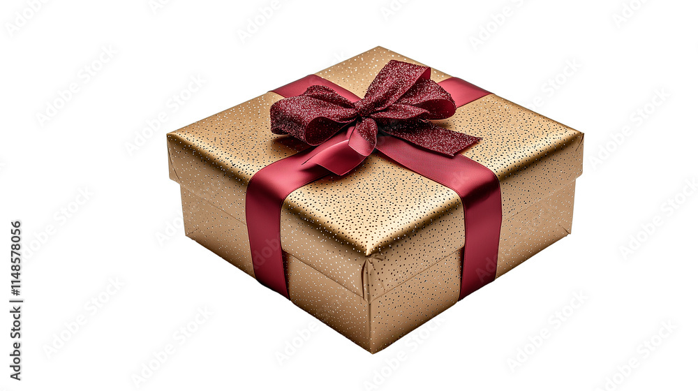 Elegant beige gift box tied with a luxurious red ribbon, perfect for festive gifting Elegant beige gift box tied with a luxurious red ribbon, perfect for festive gifting