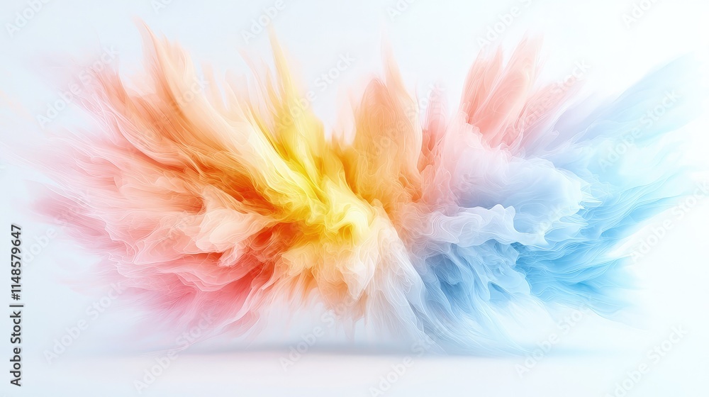 Abstract colorful smoke explosion, pastel hues. Abstract colorful smoke explosion, pastel hues.
