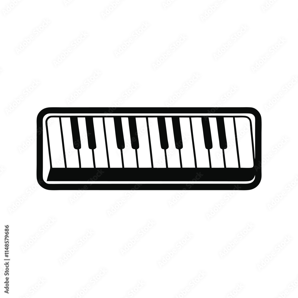 a black and white line drawing of a piano keyboard a black and white line drawing of a piano keyboard