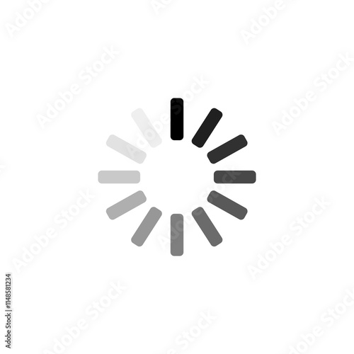 Circle Internet Data Loading Progress Status Symbol. Video Loading Bar Icon