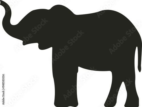 A majestic elephant vector design showcasing its grand tusks and gentle curves, with clean, minimalist lines, ideal for logos, nature themes, or artistic projects. photo