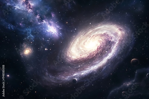 Wallpaper Mural Majestic Spiral Galaxy Amidst Celestial Nebula and Stars Torontodigital.ca
