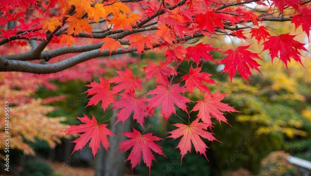Red maple leaves on japanese tree in autumn Red maple leaves on japanese tree in autumn