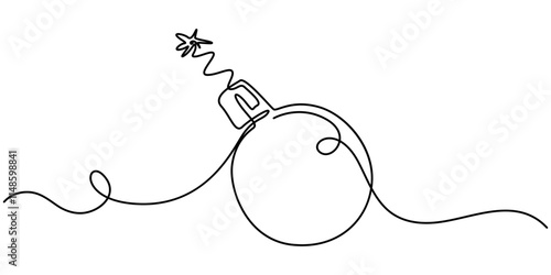 bomb object war old one line art design vector, Hand Drawn Bomb Icon, Playful Line Illustration for Detonating Fuse, Black bomb vector illustration, Explosive Bomb Drawing, Bomb Icon Vector Design.
