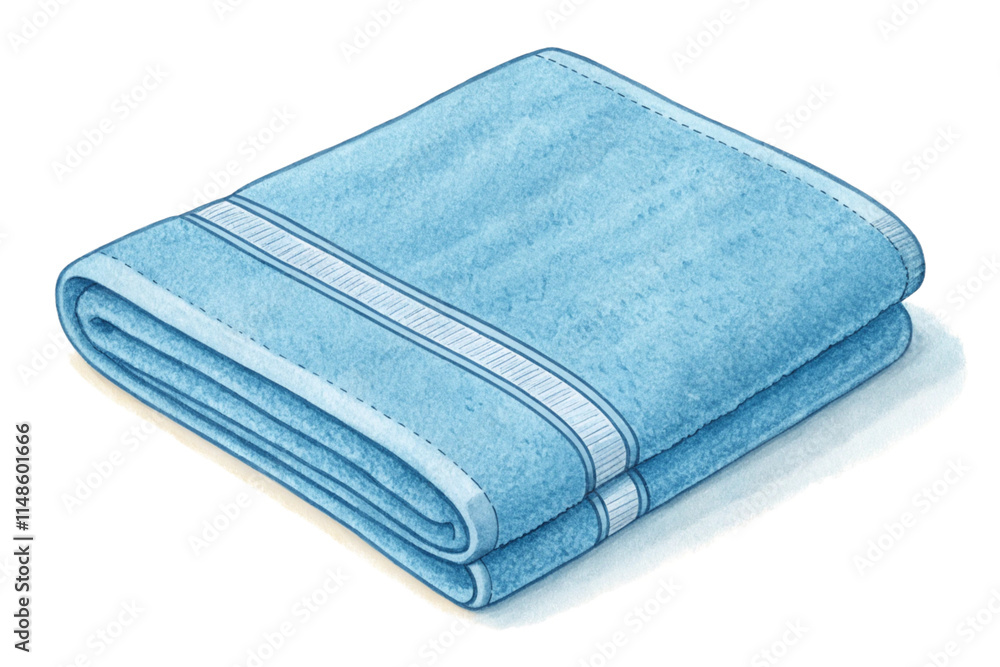 Blue towel isolated on transparent background Blue towel isolated on transparent background