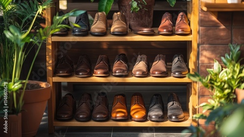 Wallpaper Mural Stylish Men's Dress Shoes on Display in a Shop Torontodigital.ca