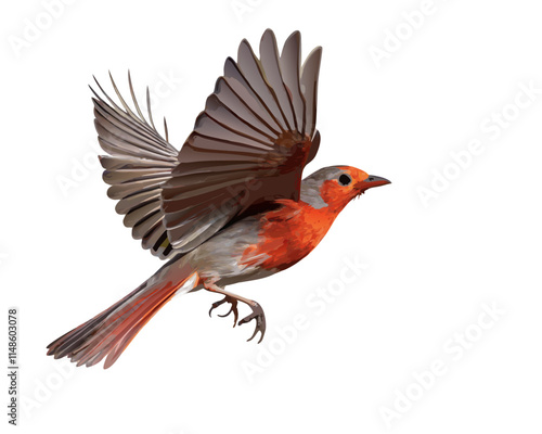 Illustration vectorielle d’un oiseau rouge, en style minimaliste