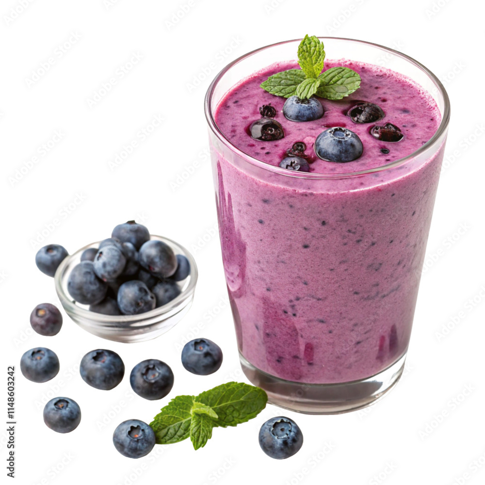 Blueberries smoothie isolated on transparent background Blueberries smoothie isolated on transparent background