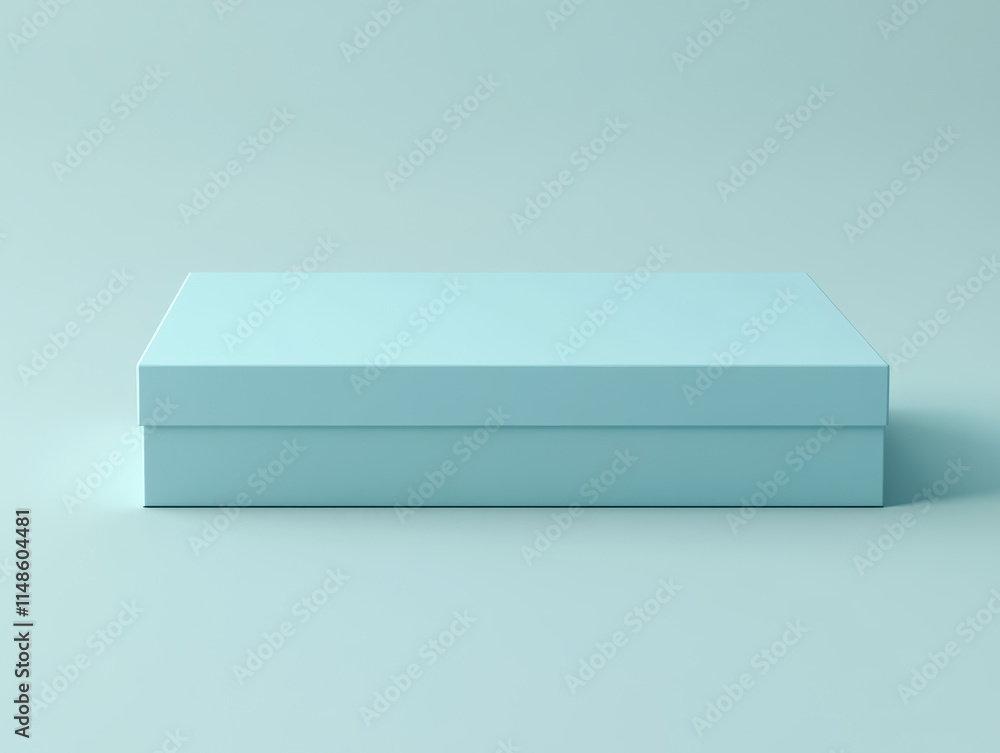 Blue rectangular box on a soft pastel background. Blue rectangular box on a soft pastel background.