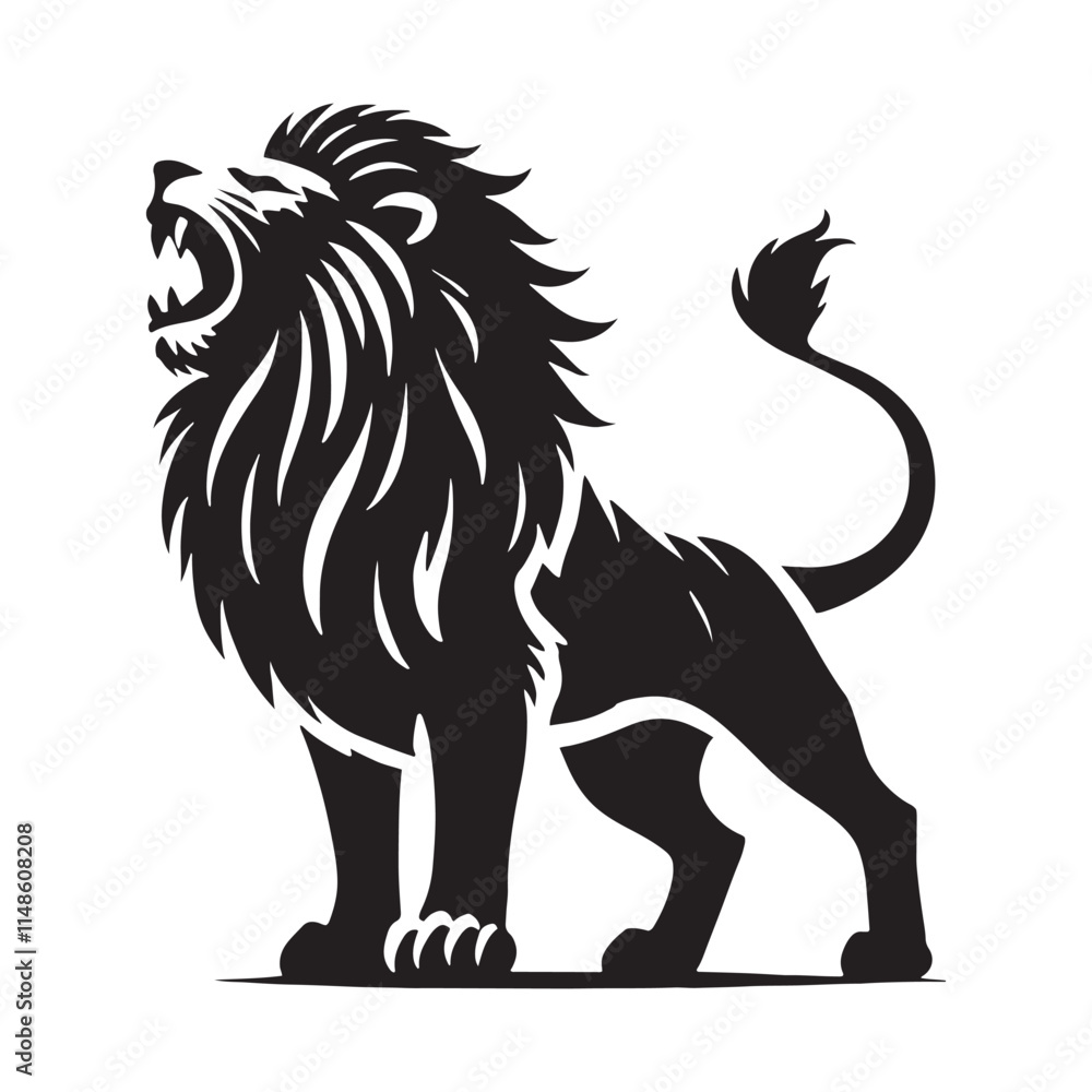 Artistic roaring lion silhouette for print and digital projects - Roaring lion illustration - minimallest roaring lion vector
Artistic roaring lion silhouette for print and digital projects - Roaring lion illustration - minimallest roaring lion vector