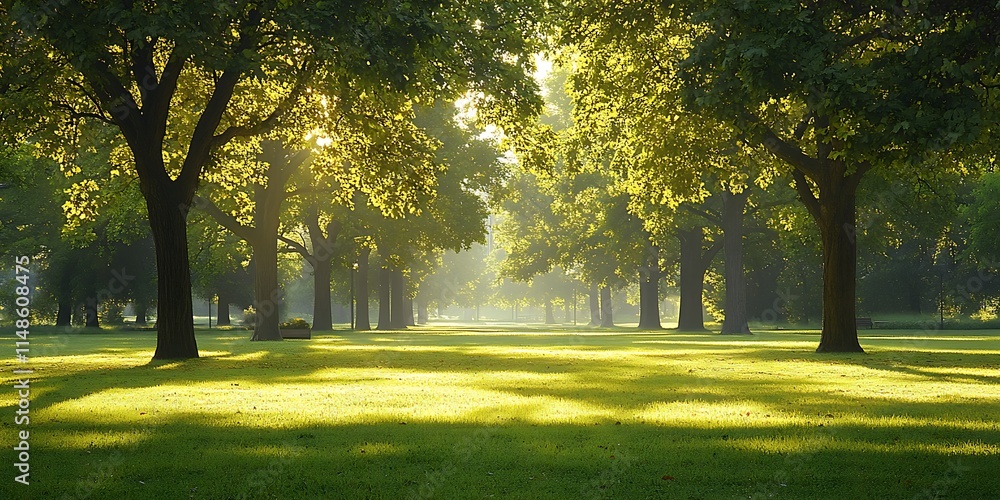 Fototapeta premium a grassy area with trees and grass