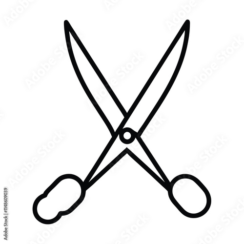 a line drawing of a pair of scissors