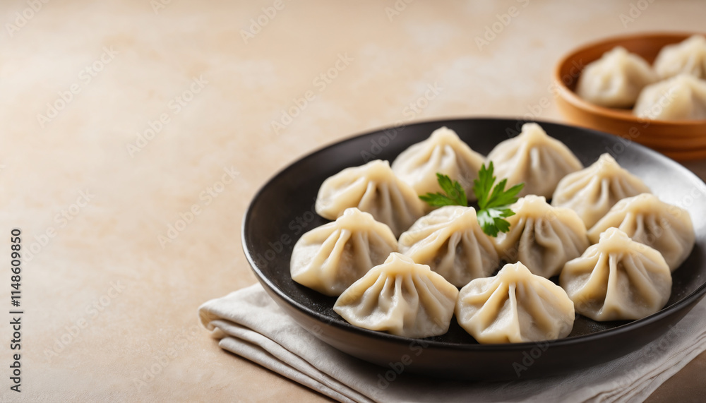 Dumplings background with copyspace Dumplings background with copyspace