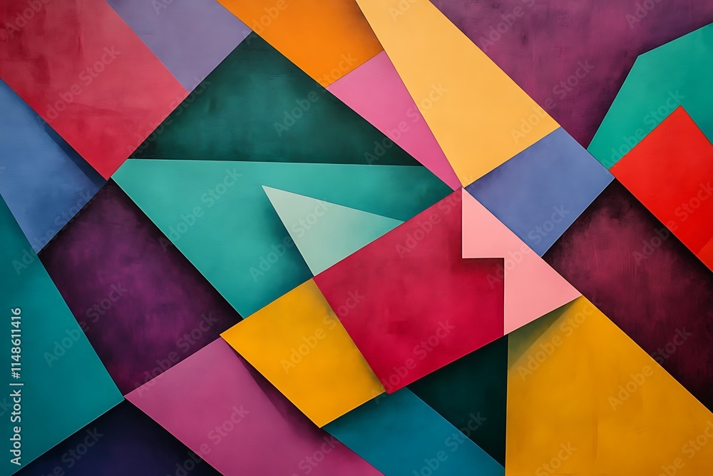 Abstract Geometric Colorful Shapes Composition Abstract Geometric Colorful Shapes Composition