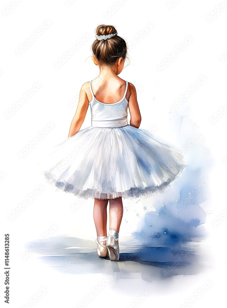 白いチュチュを着た小さなバレリーナの女の子の後ろ姿の水彩画(Watercolor painting of a little ballerina girl in a white tutu from behind)
白いチュチュを着た小さなバレリーナの女の子の後ろ姿の水彩画(Watercolor painting of a little ballerina girl in a white tutu from behind)