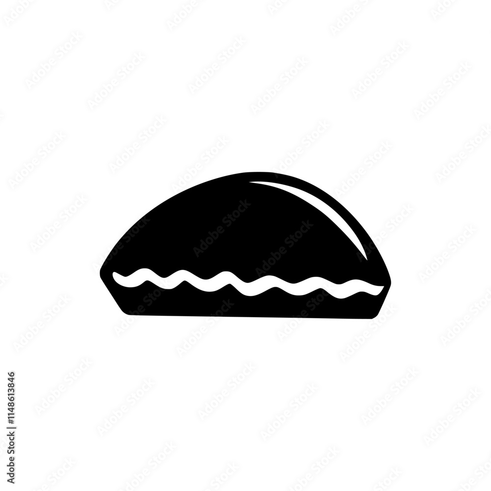 A simple black silhouette of a clam shell, representing seafood or marine life. A simple black silhouette of a clam shell, representing seafood or marine life.