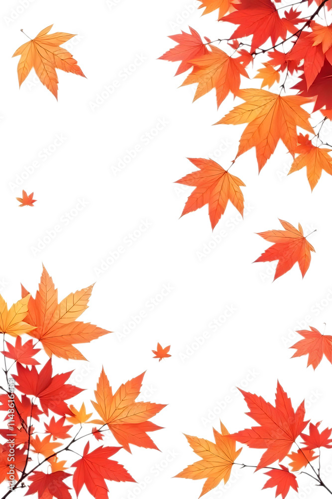 Autumn leaves transparent image. Ai generated Autumn leaves transparent image. Ai generated