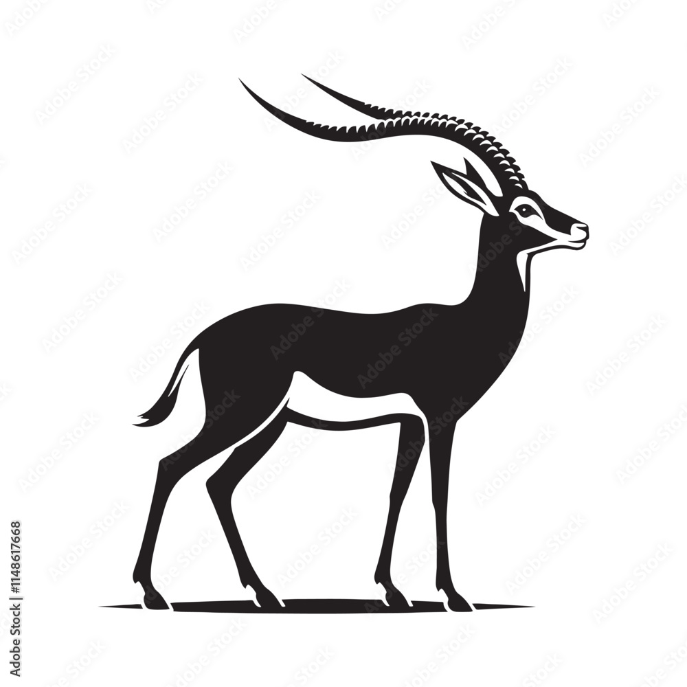 Obraz premium Graceful gazelle silhouette for unique design uses - Gazelle black vector 