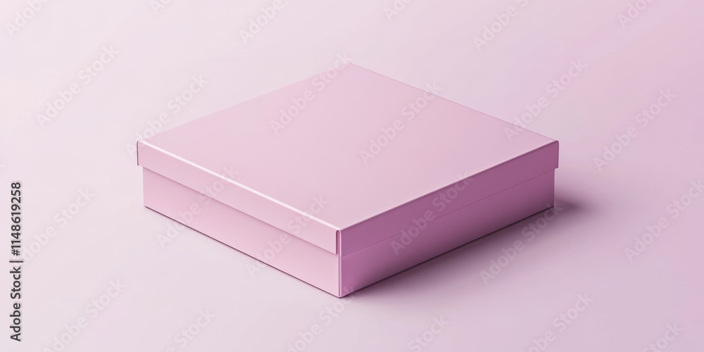 Pink gift box on gradient pink background, minimal design. Pink gift box on gradient pink background, minimal design.