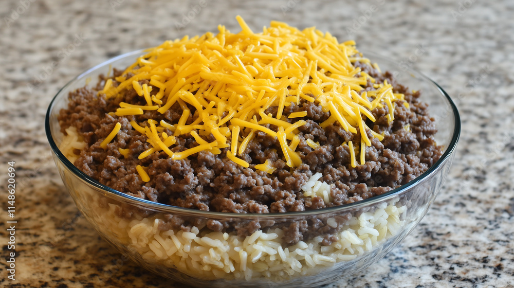 Cheesy Ground Beef and Rice Casserole Cheesy Ground Beef and Rice Casserole