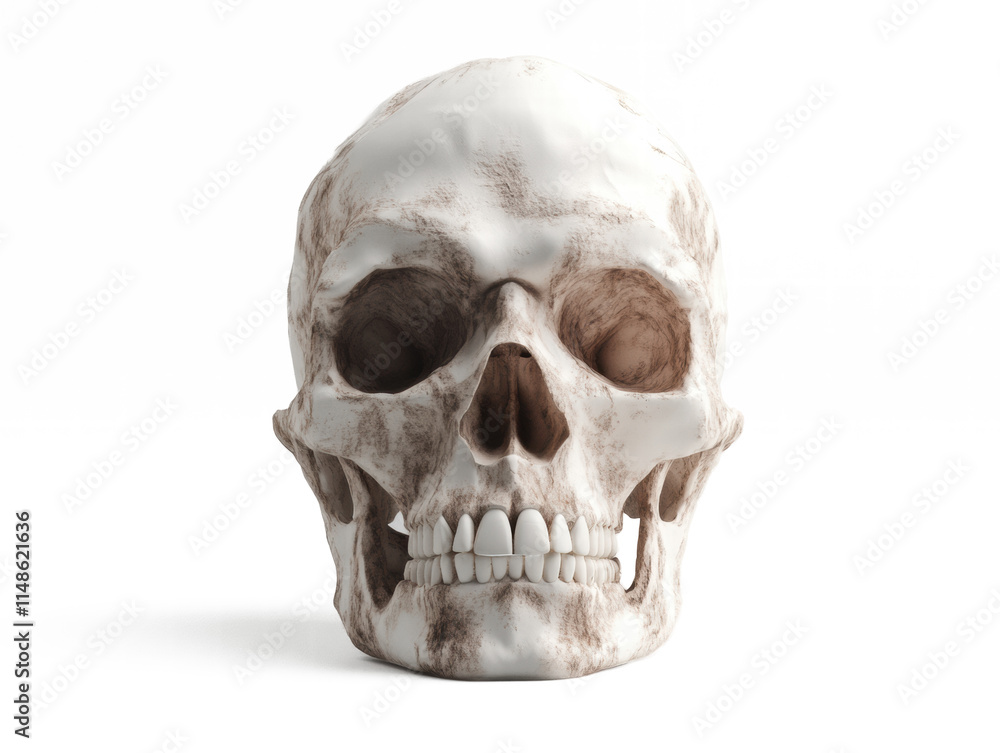 Realistic 3d design of skull head isolate on white background Realistic 3d design of skull head isolate on white background