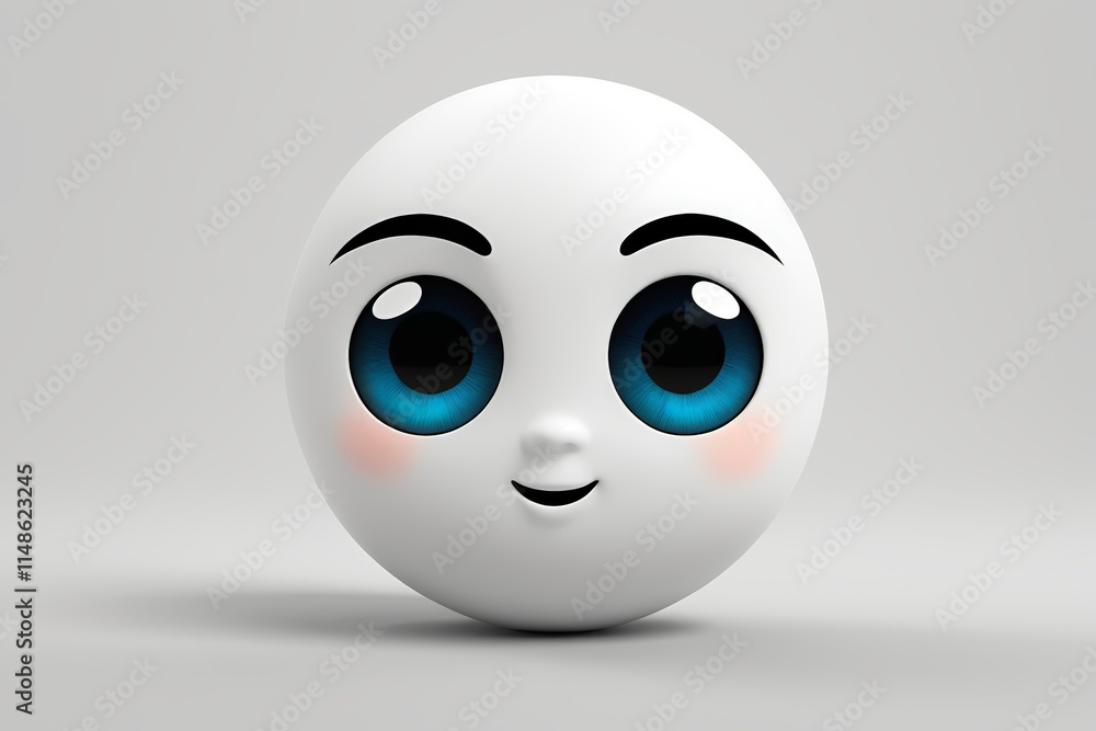 Fototapeta premium a white egg with blue eyes and a white face