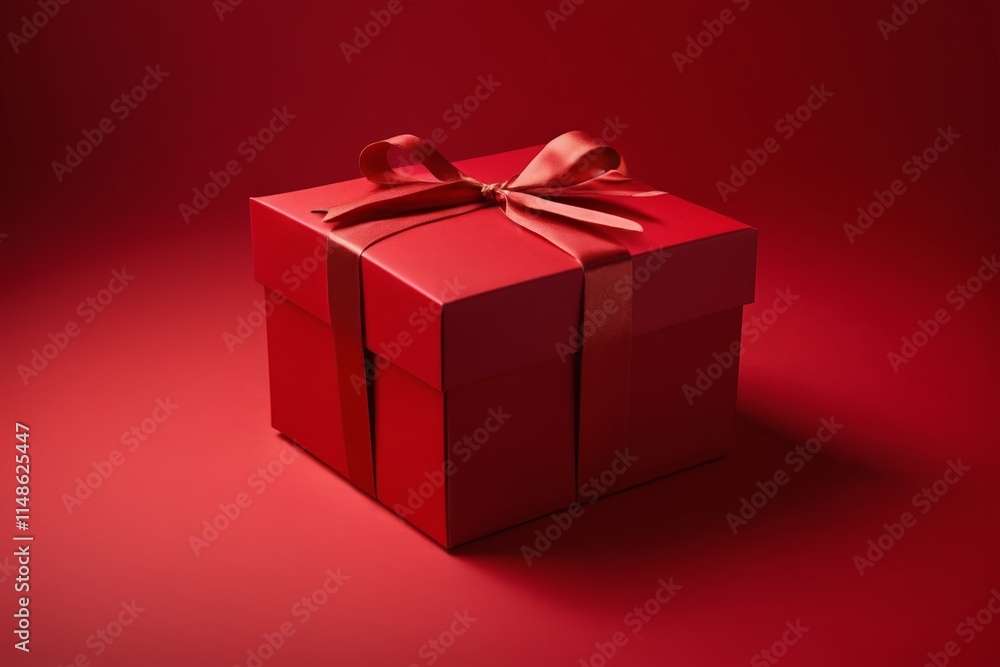 a red box with a bow on it a red box with a bow on it