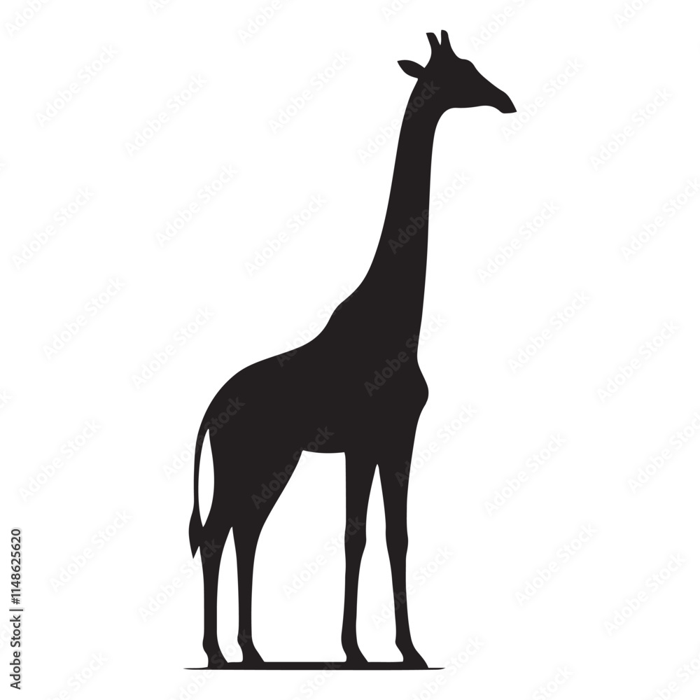 Fototapeta premium Giraffe silhouette for versatile artistic and media designs - Giraffe black vector 