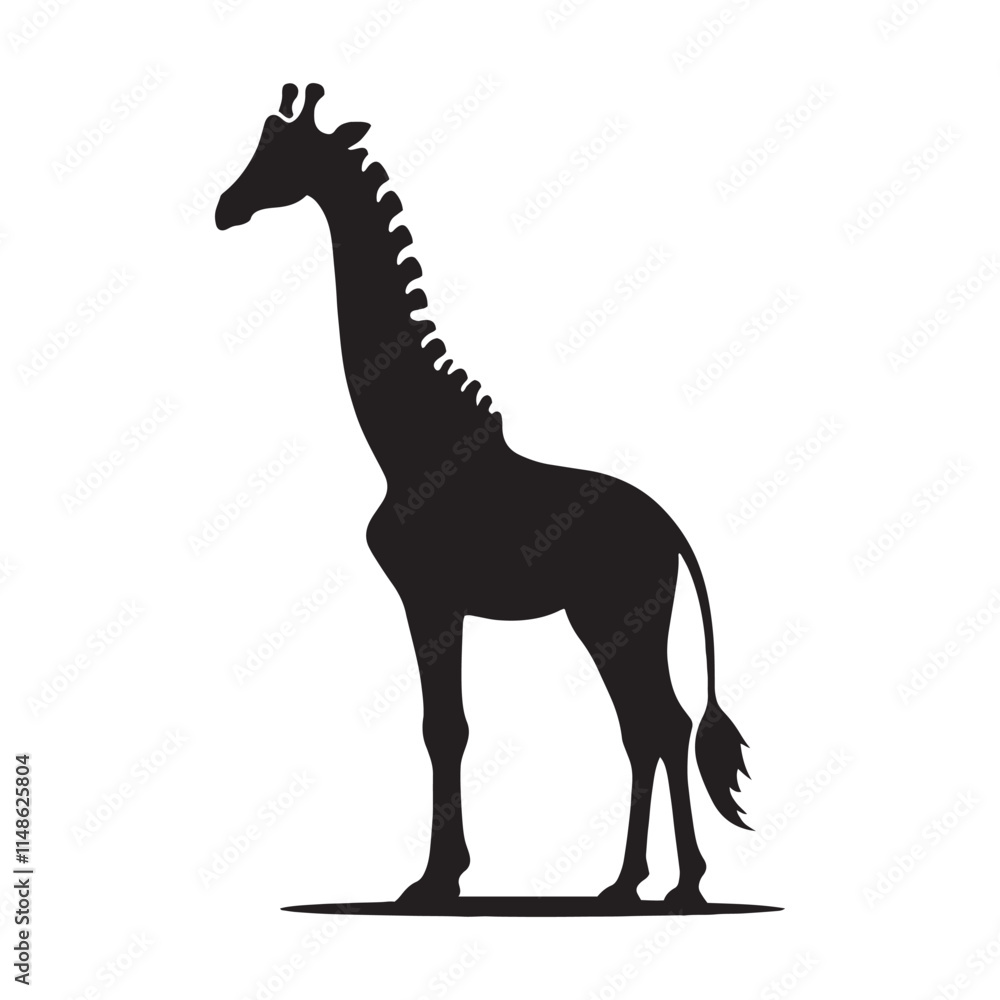 Obraz premium Minimalistic giraffe silhouette for digital and print applications - Giraffe illustration - minimallest giraffe vector 