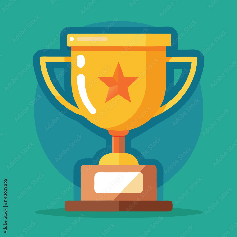 Trophy Flat Design Education Icon with Side Shadow Trophy Flat Design Education Icon with Side Shadow