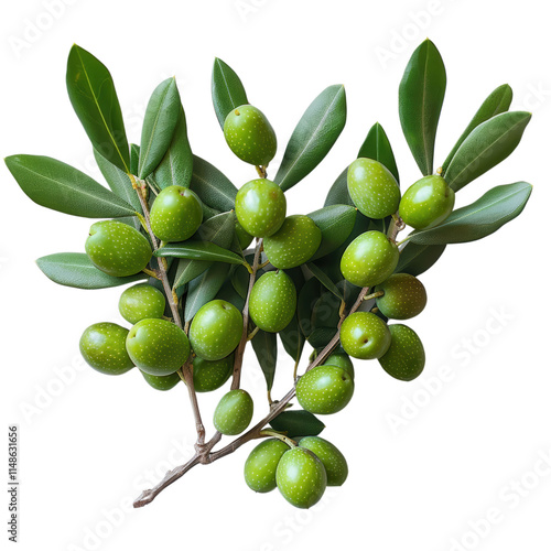 Wallpaper Mural A bunch of green olives hanging from a tree branch Torontodigital.ca