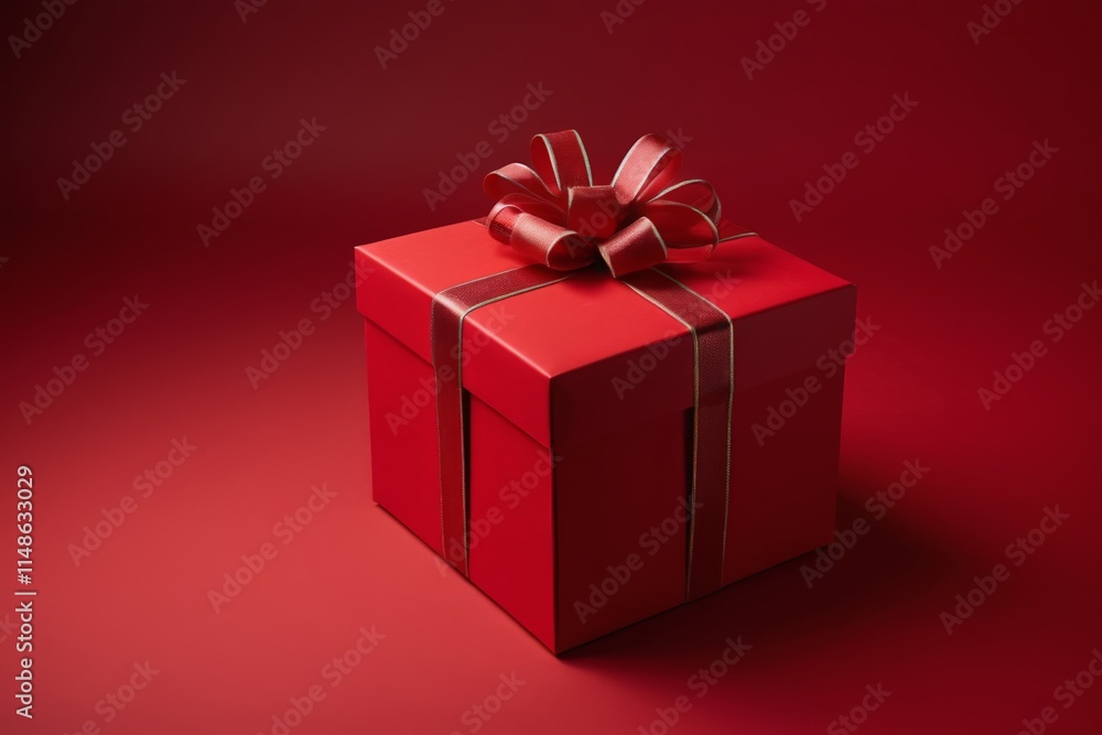 Fototapeta premium a red gift box with a bow on top