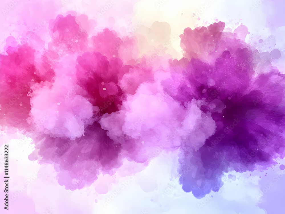 Naklejka premium Abstract Watercolor Background Pink Purple