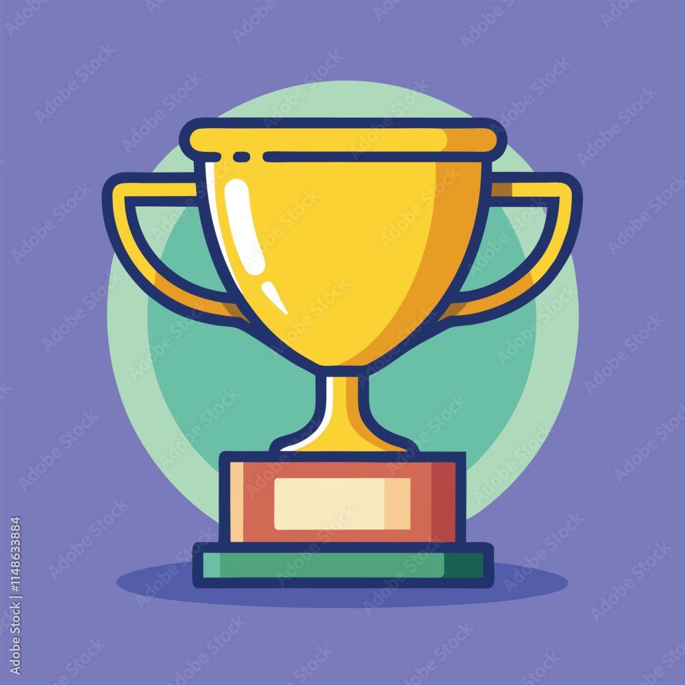 Trophy Flat Design Education Icon with Side Shadow Trophy Flat Design Education Icon with Side Shadow
