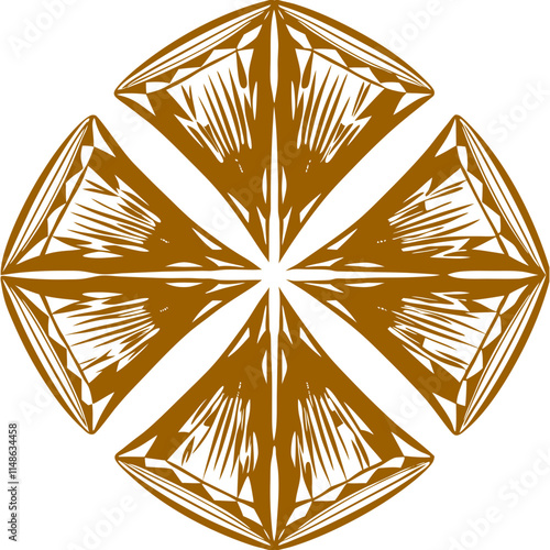Bold Diamond Symmetry High Quality Editable Mandala Vector Design And Illustration
