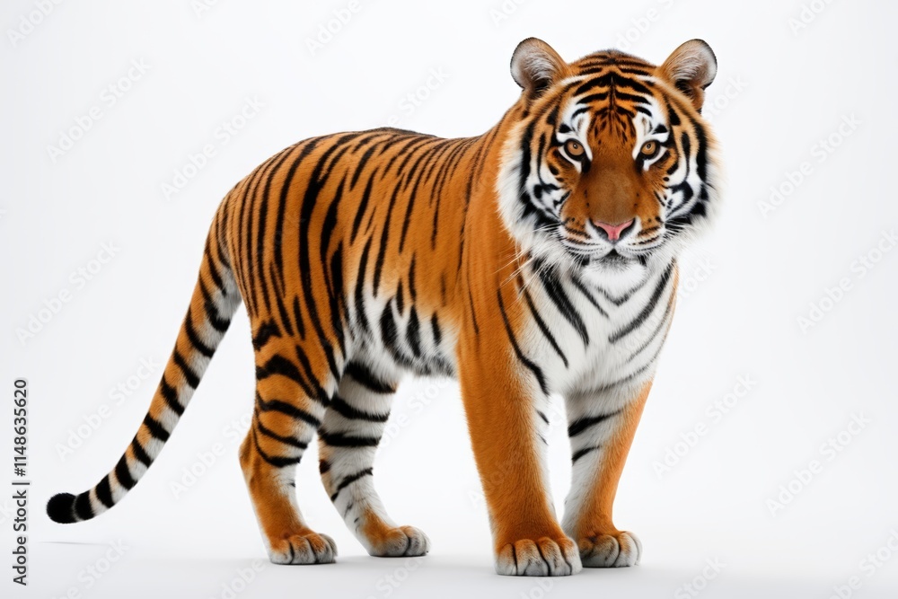 Naklejka premium a tiger standing on a white background