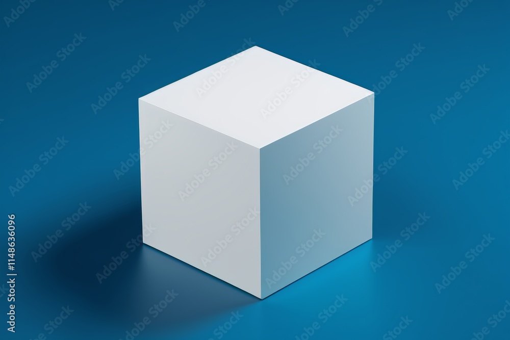 a white cube on a blue background a white cube on a blue background