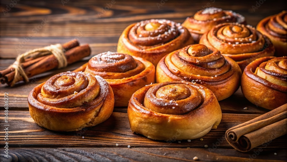 Aerial View Cinnamon Rolls Dark Tabletop - Sweet Pastry Wallpaper Background Aerial View Cinnamon Rolls Dark Tabletop - Sweet Pastry Wallpaper Background