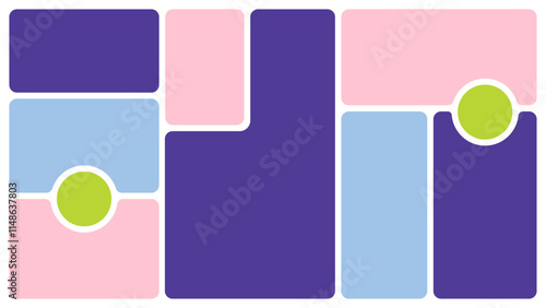 Bento box template. Y2K collage grid shapes. Geometry modular moodboard frames. UI design elements border. Label textboxes composition pack. Trendy blocks blank layout. Vector flat illustration.