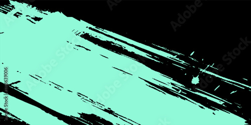 Diagonal brush stroke background. Grunge painted texture. Black and tosca  backdrop with copy space The images are created without the use of any artificial