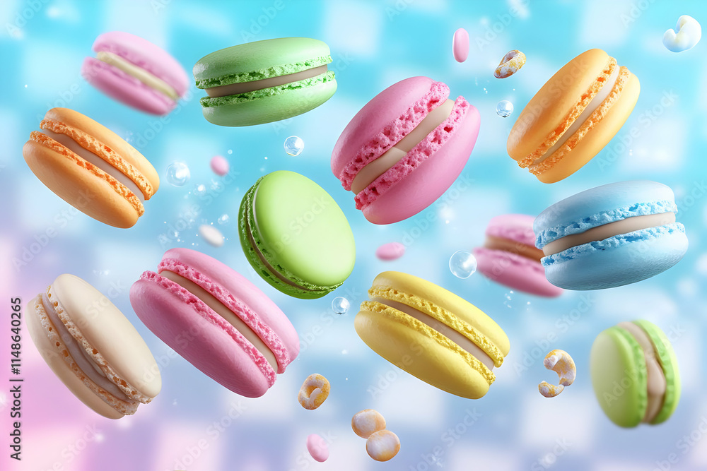 Colorful Macarons 3D Illustration Colorful Macarons 3D Illustration