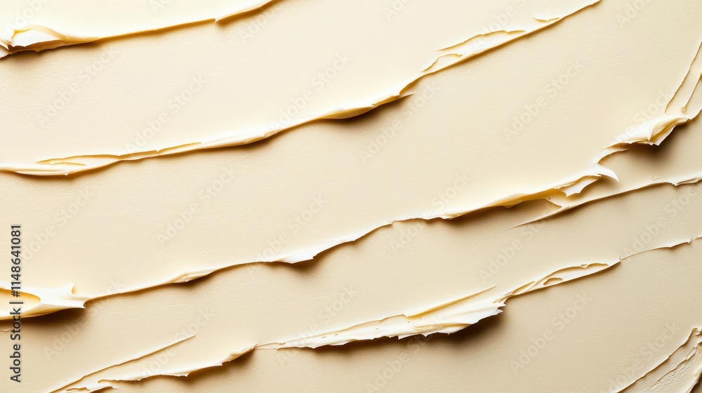 Smooth Creamy Texture of Freshly Spread Butter on a Soft Surface Smooth Creamy Texture of Freshly Spread Butter on a Soft Surface