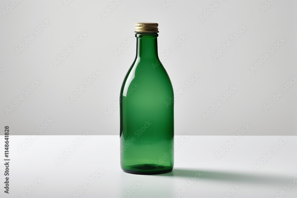 a green glass bottle with a cork lid a green glass bottle with a cork lid