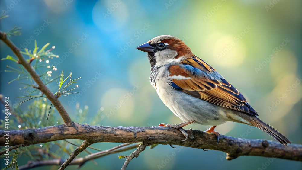 Fototapeta premium a beautiful sparrow on a branch