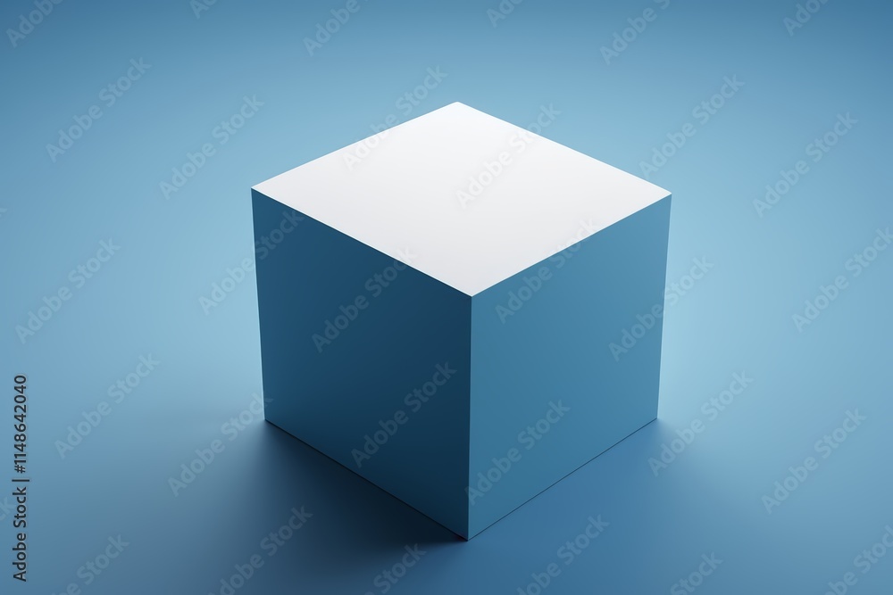 a white cube on a blue background a white cube on a blue background