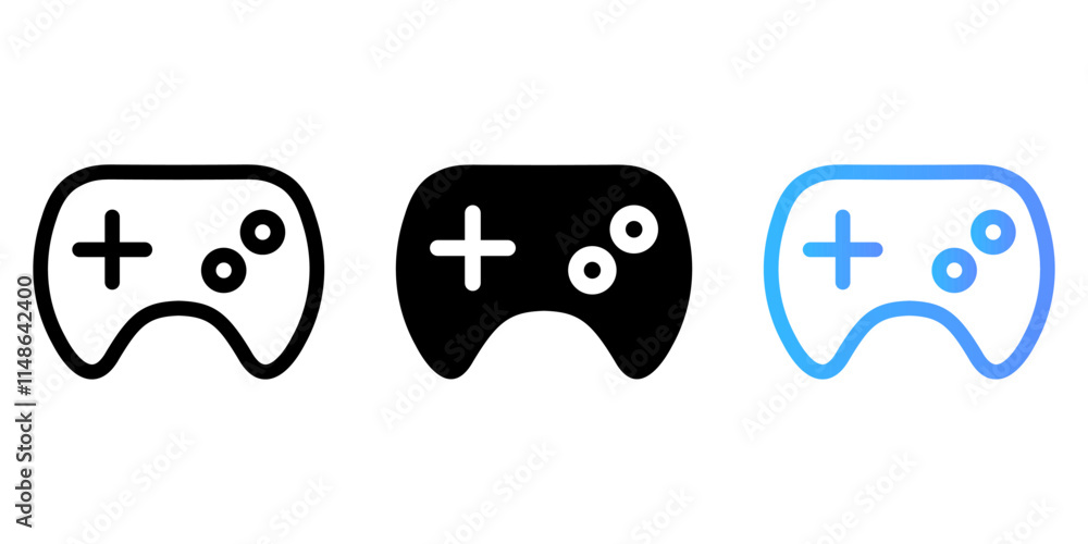 Video game controller icon. Joystick sign. Gamepad symbol. Play console pictogram. Computer play device illustration. Video game controller icon. Joystick sign. Gamepad symbol. Play console pictogram. Computer play device illustration.