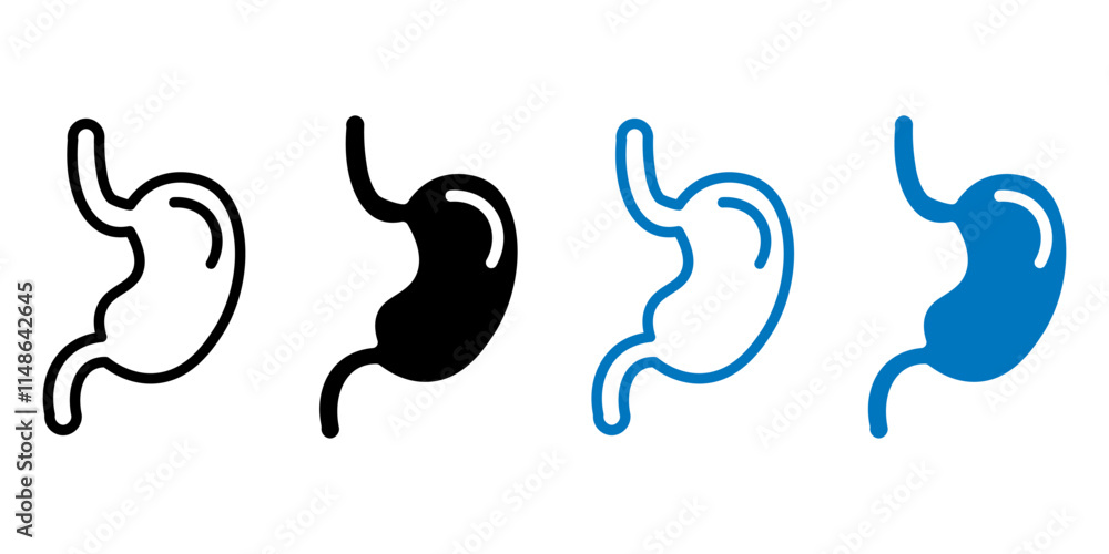 Fototapeta premium Stomach icon. Gastroenterology sign. Anatomy organ symbol. Digestion pictogram. Abdomen illustration. Medicine logo.