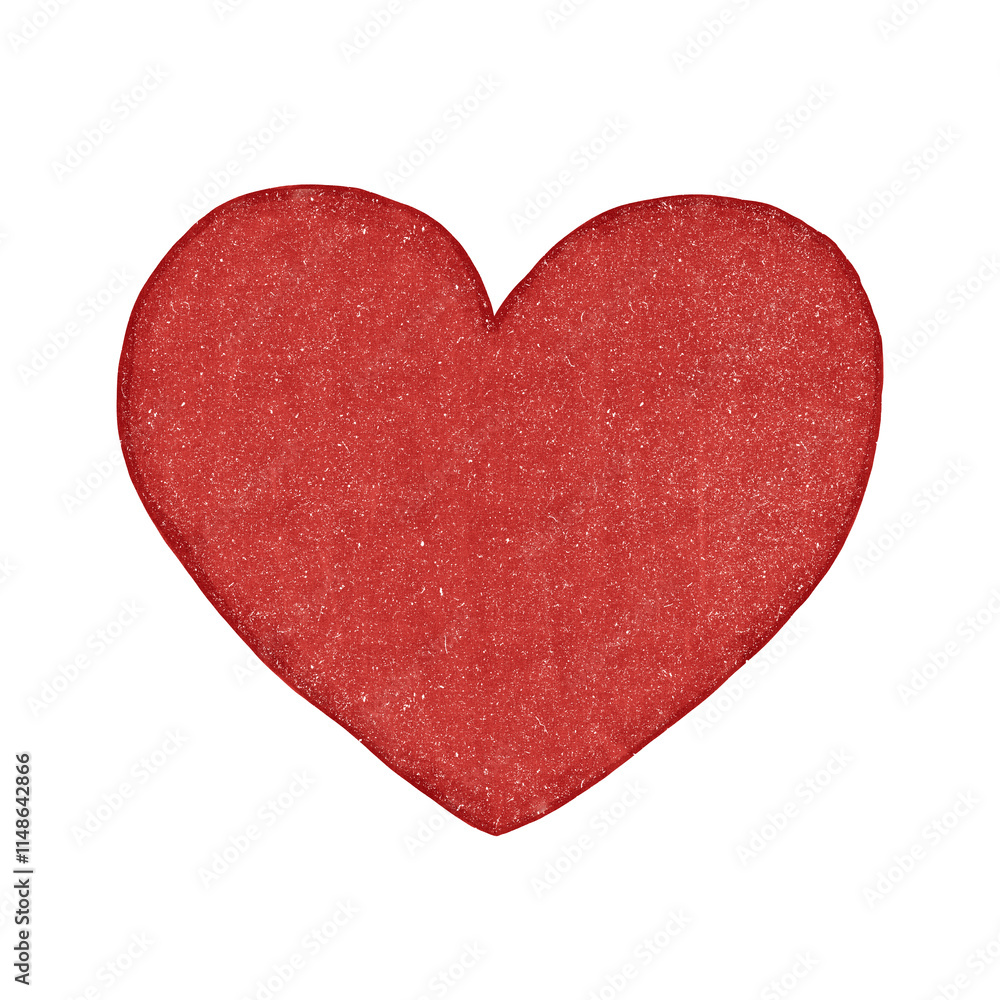 Red heart. Hand drawn illustration.